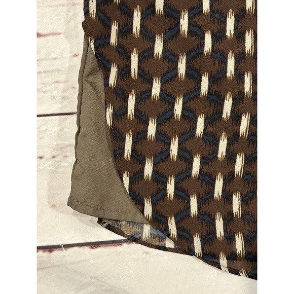 MM Couture by Miss Me Brown Geometric Diamond Print Sheer Back - Picture 6 of 8